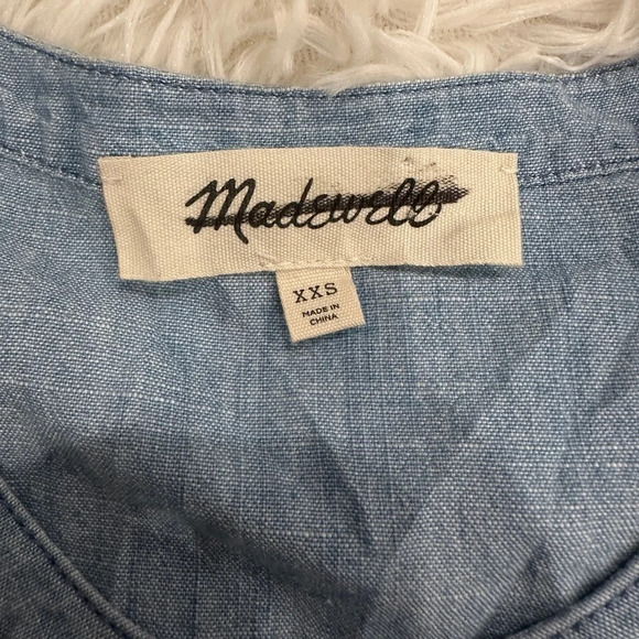 Floral Embroidered Denim Ruffle Top| Size  XXS - Picture 7 of 7